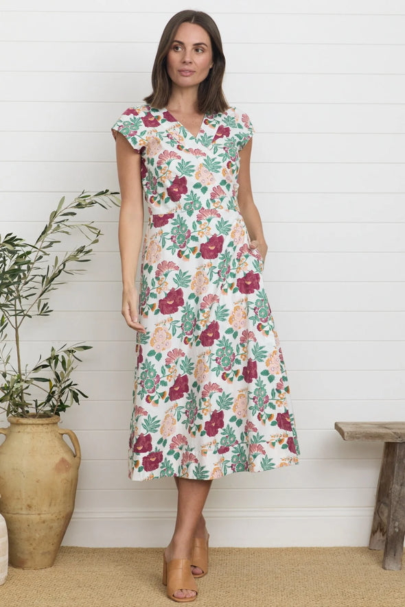 Ellie Wrap Dress - Bloom