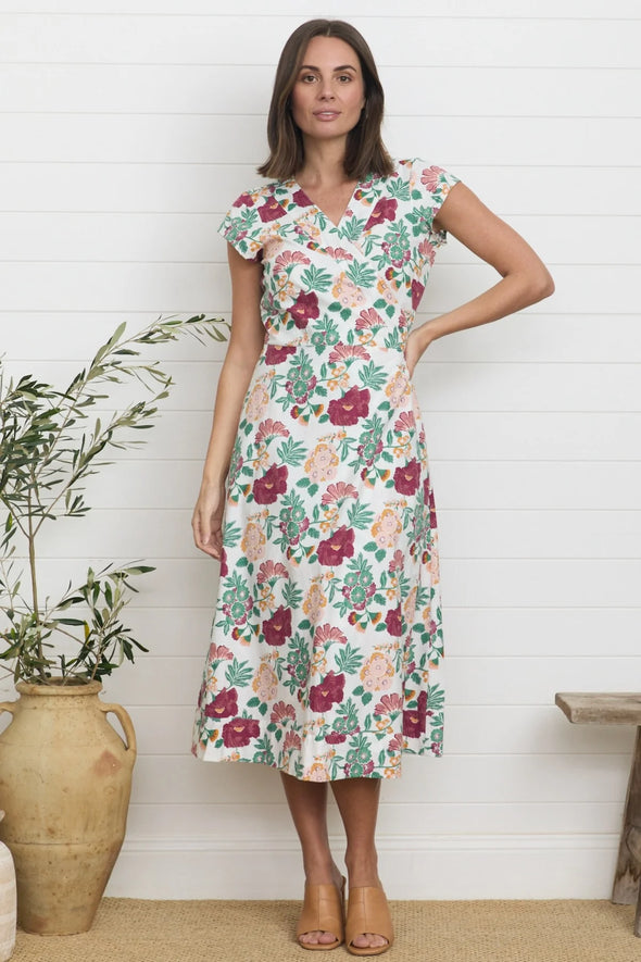 Ellie Wrap Dress - Bloom