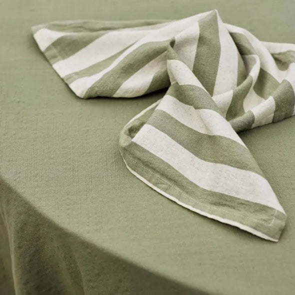 Estelle Green Stripe Napkin Set 4