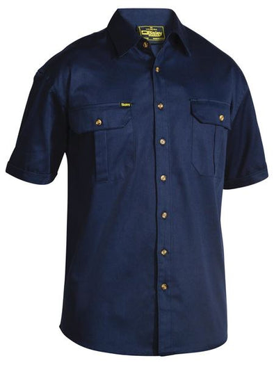 Bisley Original Cotton Drill Short Sleeve Shirt - Navy