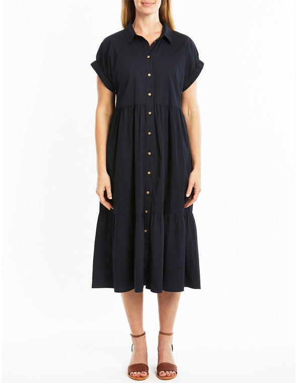 Ruffle Shirt Dress - Indigo