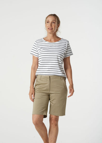 Relax Cotton Tee - White/Navy