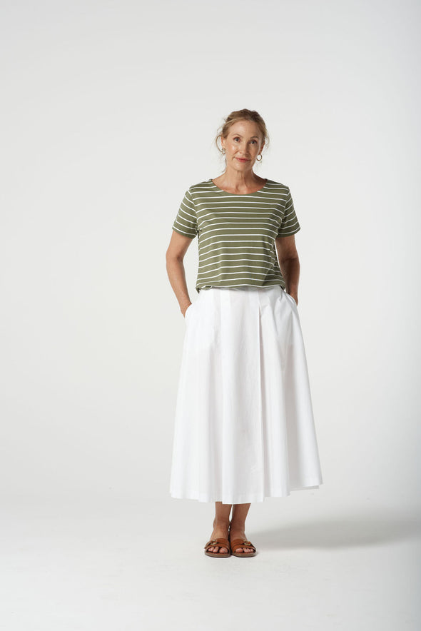 Relax Cotton Tee - Sage/White