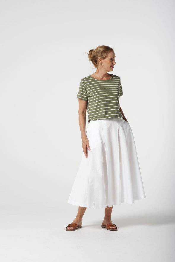Relax Cotton Tee - Sage/White