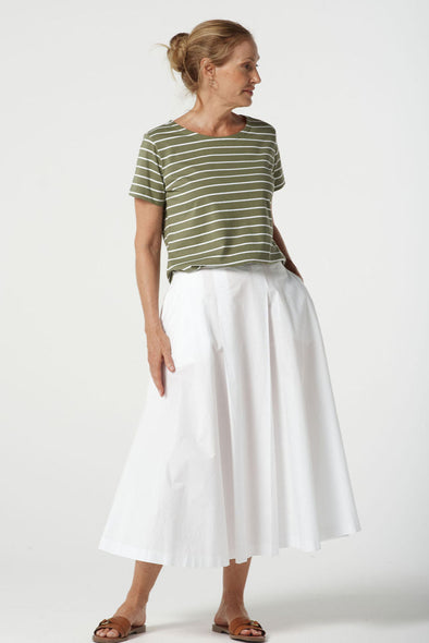 Relax Cotton Tee - Sage/White