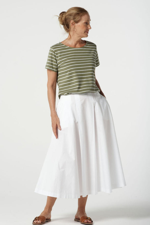 Relax Cotton Tee - Sage/White
