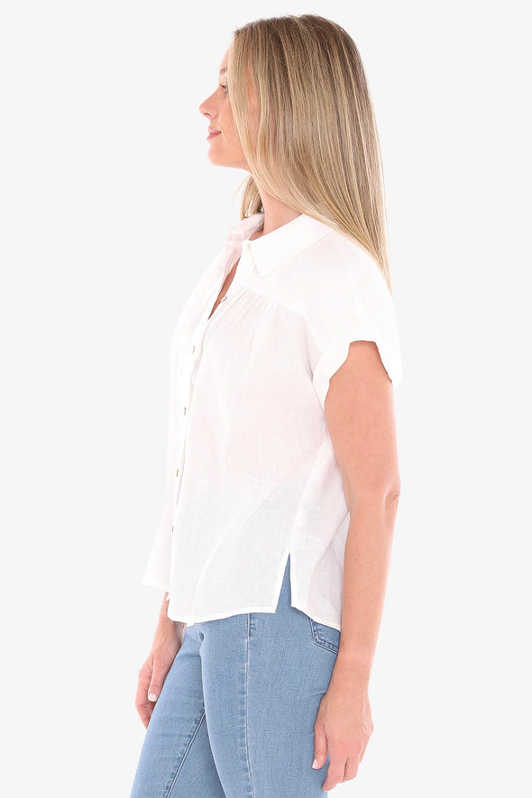 Gather SS Shirt - White
