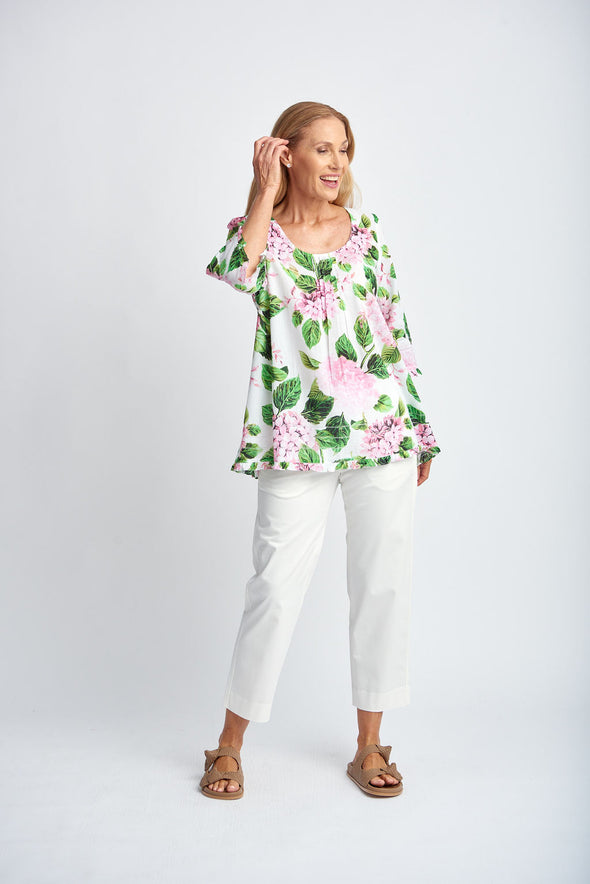 Goondiwindi Cotton Hydrangea Trapeze Blouse