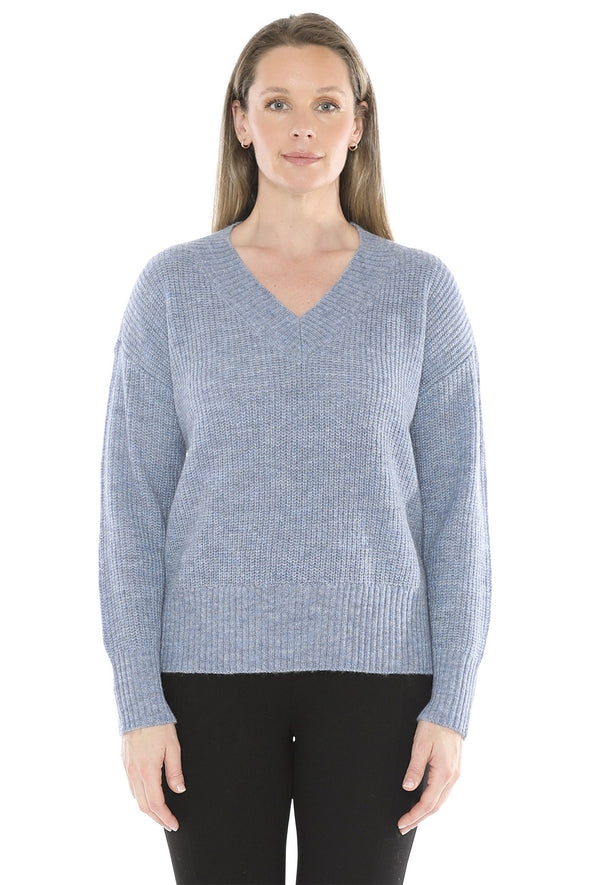 Jump V Neck Pullover - Denim