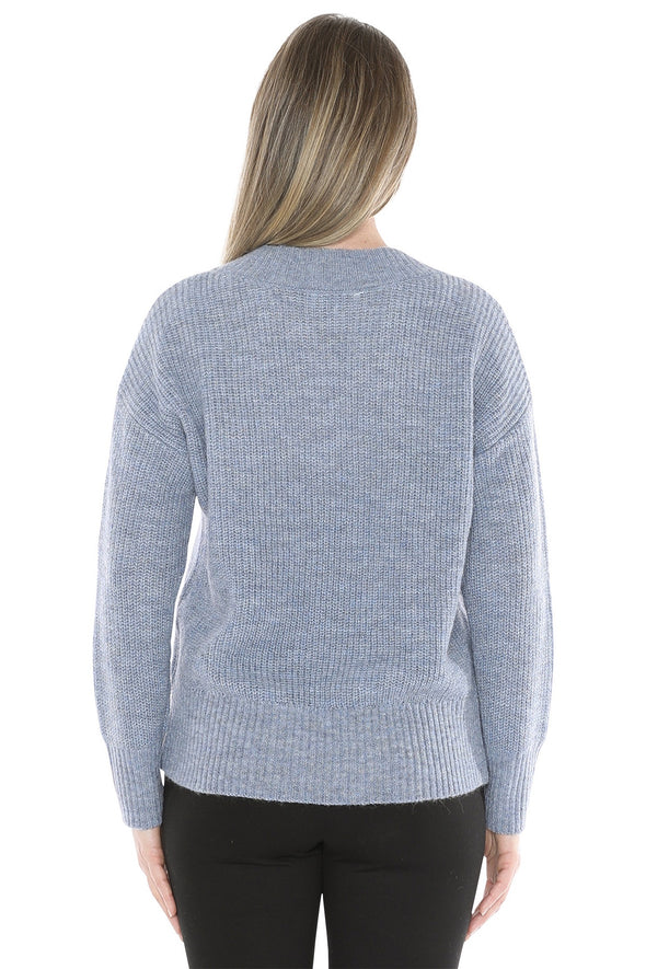 Jump V Neck Pullover - Denim