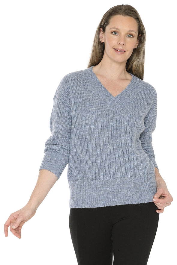 Jump V Neck Pullover - Denim