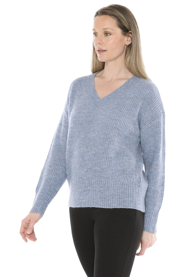 Jump V Neck Pullover - Denim
