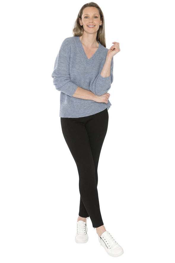 Jump V Neck Pullover - Denim