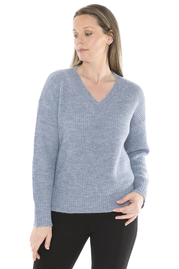 Jump V Neck Pullover - Denim