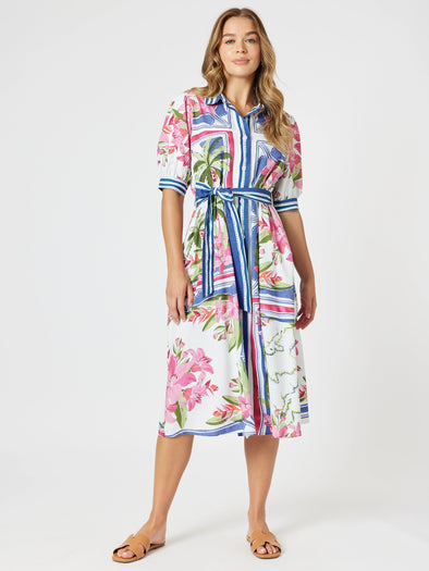 Monaco Midi Shirt Dress - Sardinia Blue