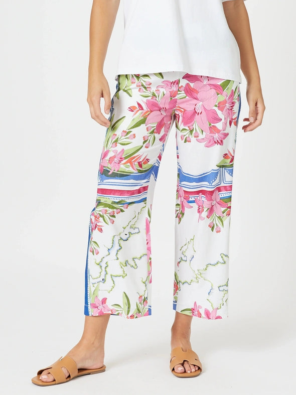 Monaco Wide Leg Pant - Sardinia Blue