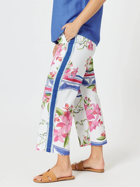 Monaco Wide Leg Pant - Sardinia Blue