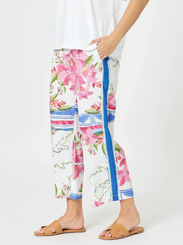 Monaco Wide Leg Pant - Sardinia Blue