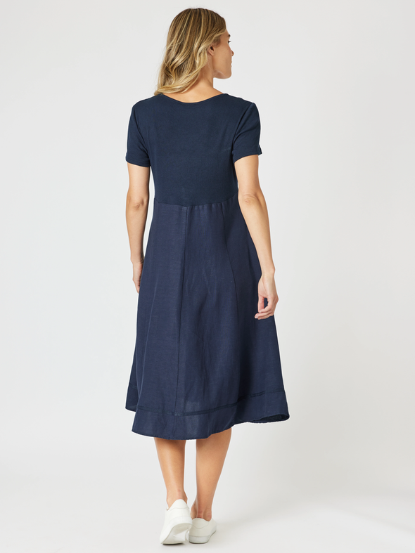 Lino Le Marais Dress - Navy