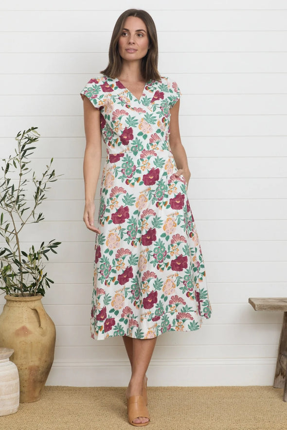 Ellie Wrap Dress - Bloom