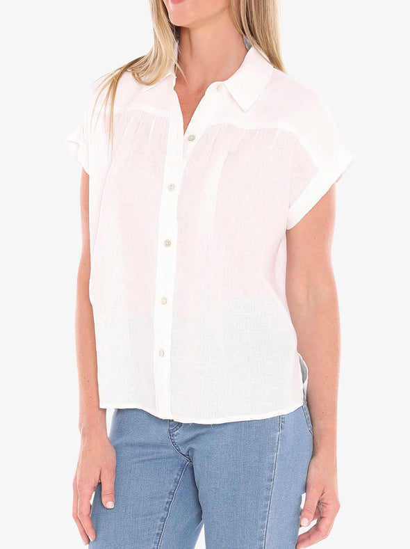 Gather SS Shirt - White