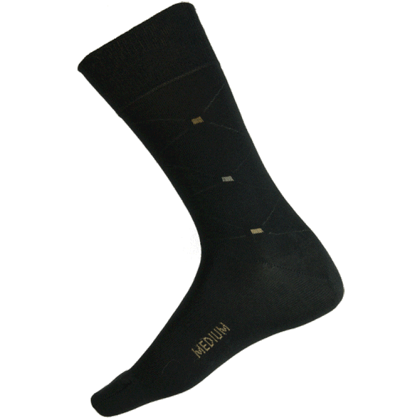 Mens Smooth Cotton Blend Sock - 51C10 Sqaures