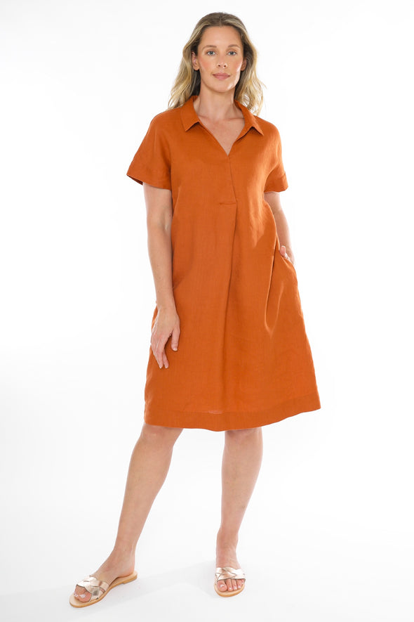 Jump Collared Copper Dress