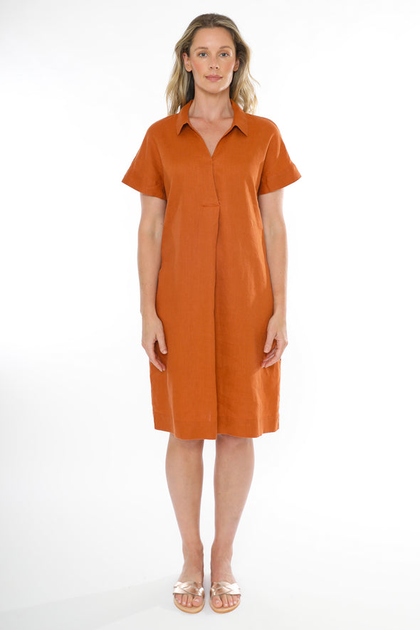 Jump Collared Copper Dress