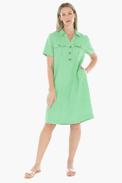 Double Pocket Dress - Apple