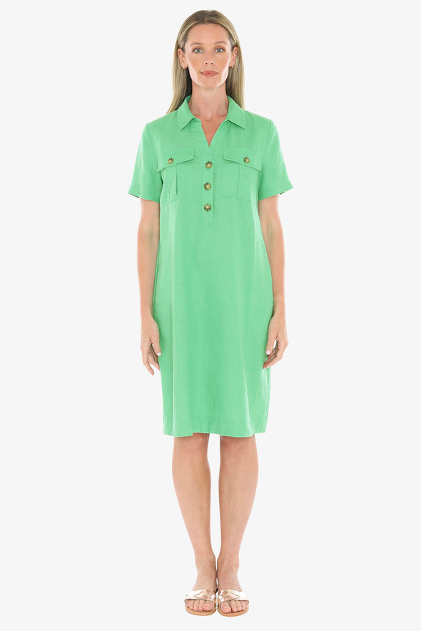 Double Pocket Dress - Apple