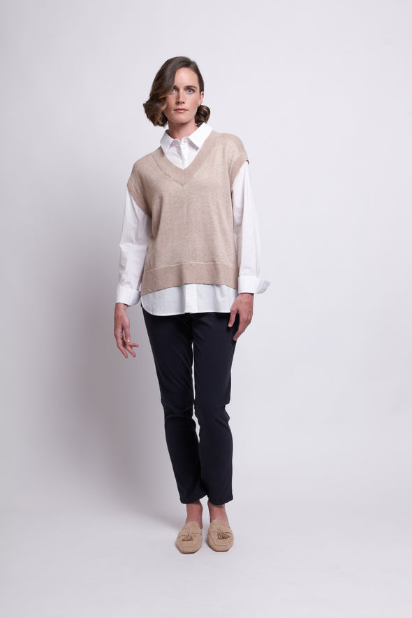 FOIL Knit Happens Sweater - Birch /White