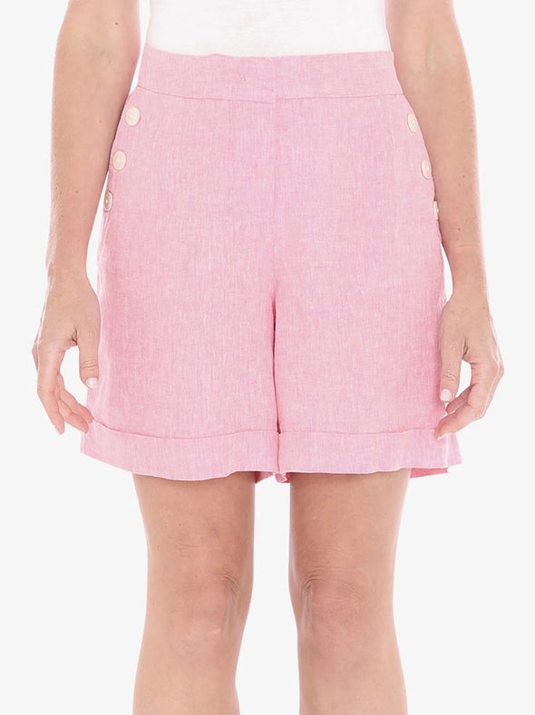 Button Pocket Short - Flamingo