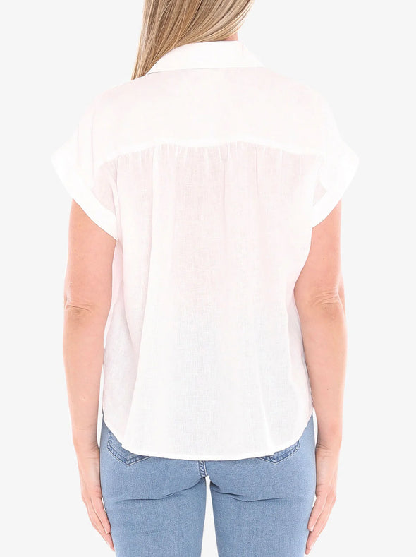 Gather SS Shirt - White