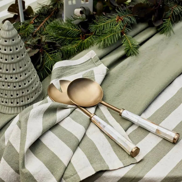 Estelle Green Stripe Napkin Set 4