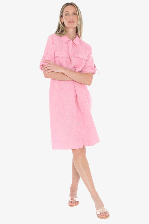 D-Ring Sleeve Dress - Flamingo