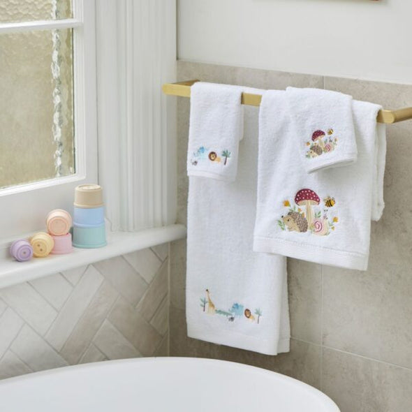 Mushroom Meadow Bath Towel and Face Washer Set
