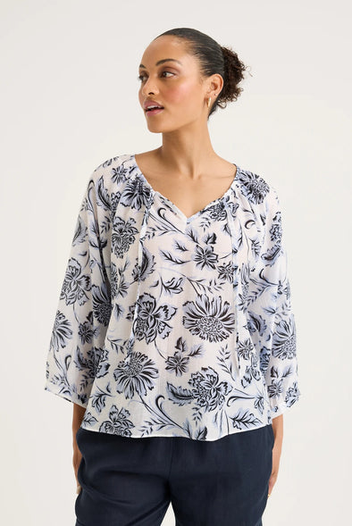 Yarra Trail Crystal Floral Top