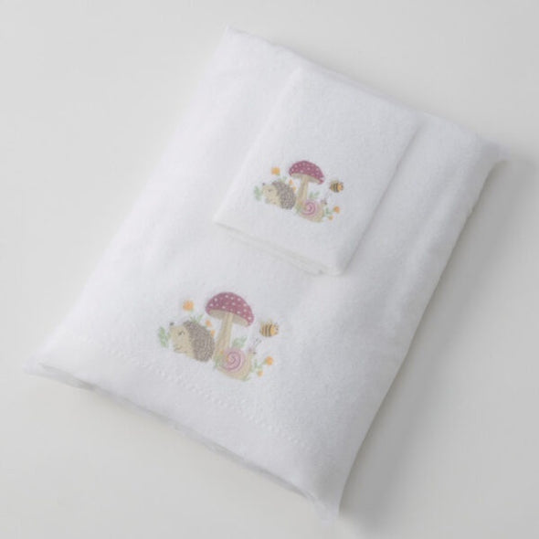 Mushroom Meadow Bath Towel and Face Washer Set
