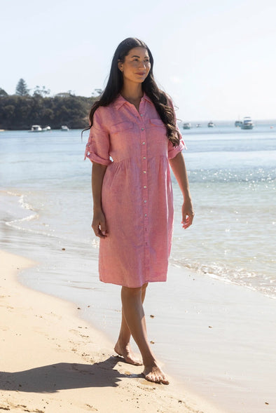 D-Ring Sleeve Dress - Flamingo