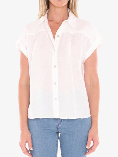 Gather SS Shirt - White