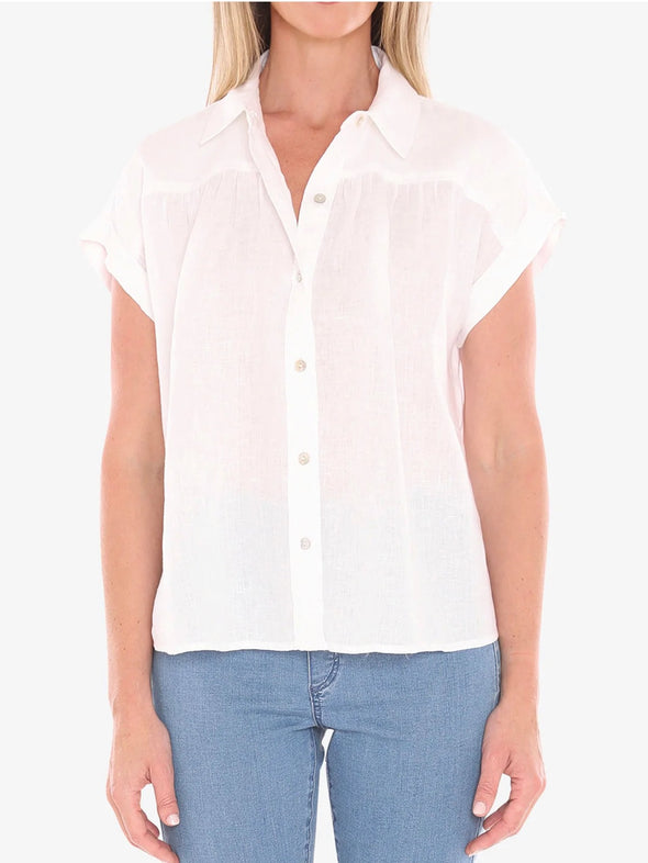 Gather SS Shirt - White