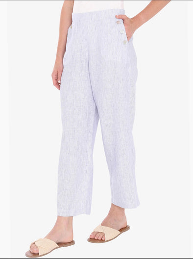 Core Stripe Linen Pant - Blue