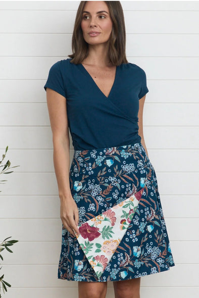 Chameleon Reversible Skirt - Bellflower Bloom