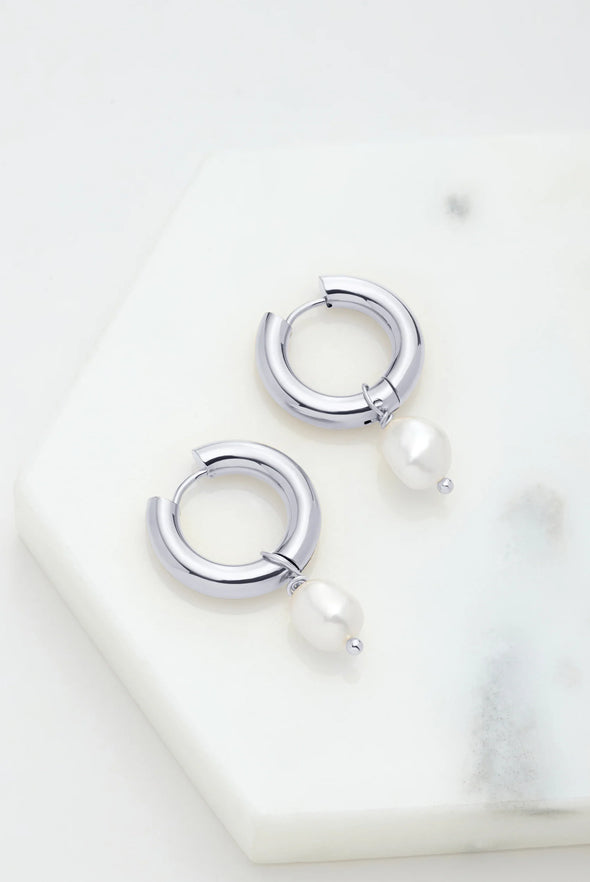 Charlie Hoop Earrings - Silver