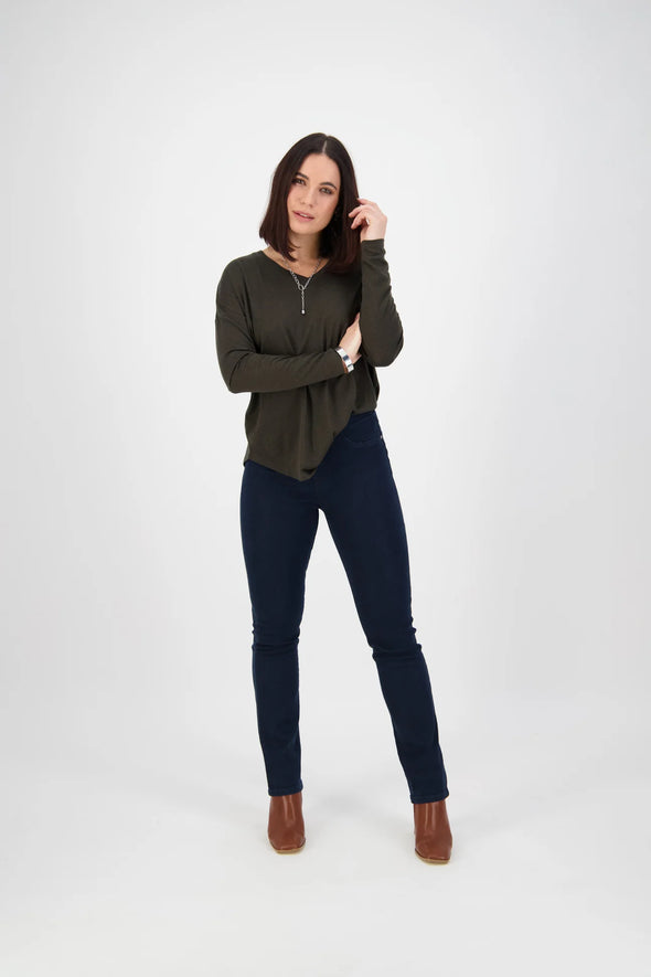 Vassalli Slim Leg Denim Pull On Jean