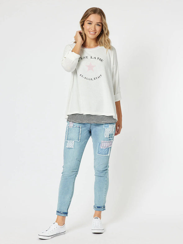 Taylor Patch Jeans - Denim