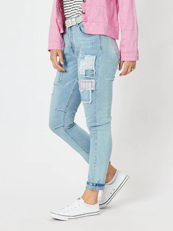 Taylor Patch Jeans - Denim