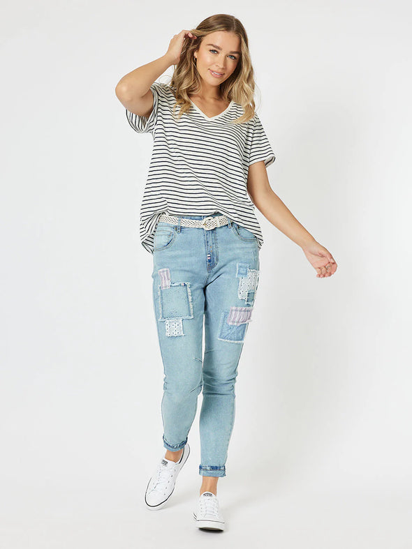 Taylor Patch Jeans - Denim