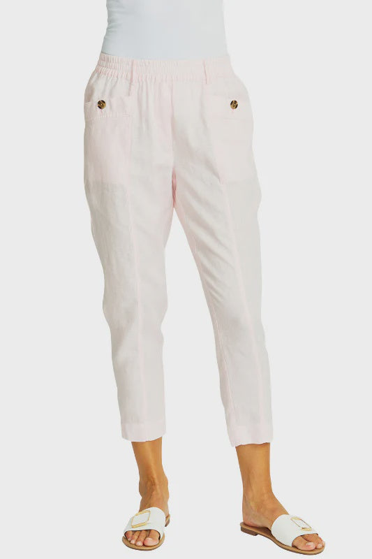 Ava Pull On Linen Pant