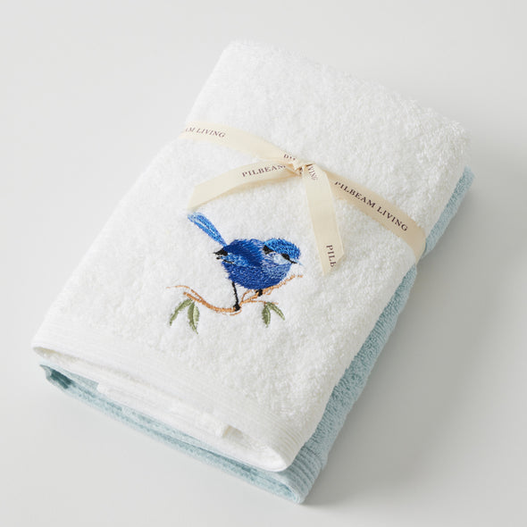 Blue Wren Hand Towel Set